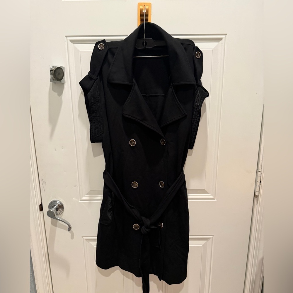 twin set trench belted black dress